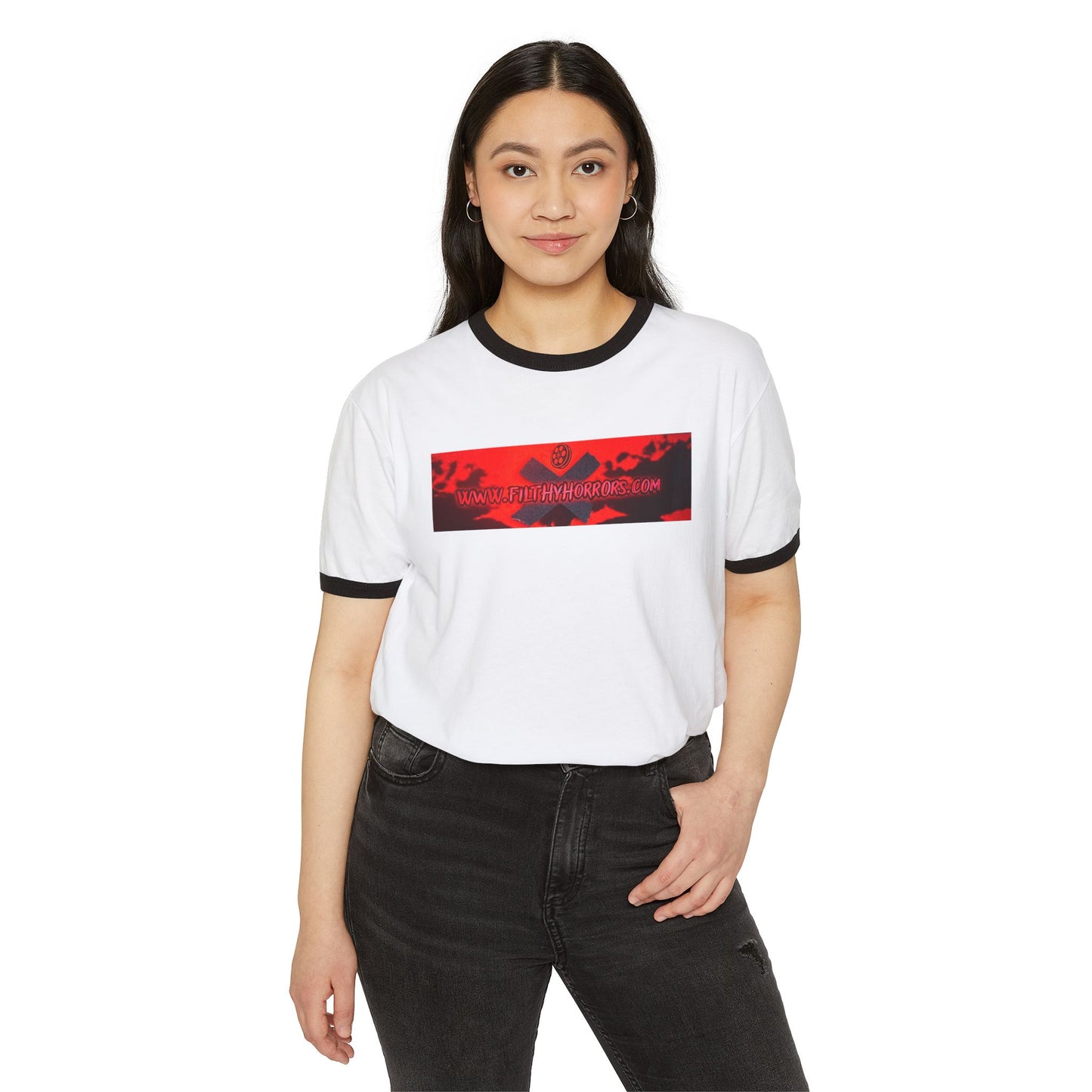 FilthyHorrorsdotcom Unisex Cotton Ringer T-Shirt